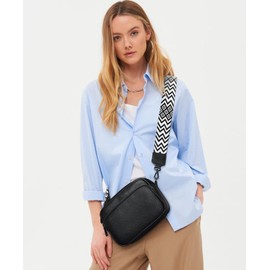 GASSDA Crossbody Bag Women's Small Shoulder Bag Women's PU Leather Handbag Women's Small Bags with Removable Shoulder Strap, black, Fashionable