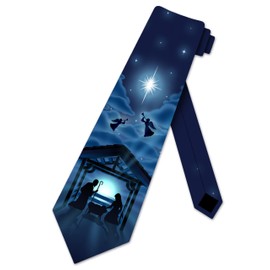 Three Rooker Shining Star Necktie Mens Nativity Tie Christmas Neckties for Men