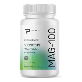 Magnesio Glicinato MAG100 Primetech 100 cps es una combinacin del aminocido glicina con sales de magnesio, mejor absorcin y sueo sin problemas...     