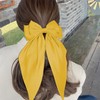 2Pcs Yellow Hair Bows Long Tail Satin Bow Hair Clips