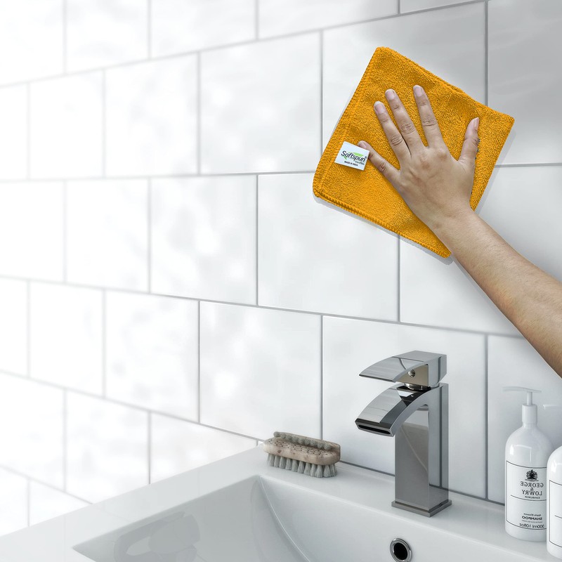 SOFTSPUN Microfiber Cleaning Cloths, 5pcs 40x60cms 340GSM Orange! Highly Absorbent