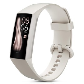 Zeacool Fitness Tracker with Heart Rate Blood Oxygen Blood Pressure Sleep Monitor,1.10''AMOLED Touch Color Screen,IP67 Waterproof Activity Tracker,Step Counter for Walking for Women Men (Beige)