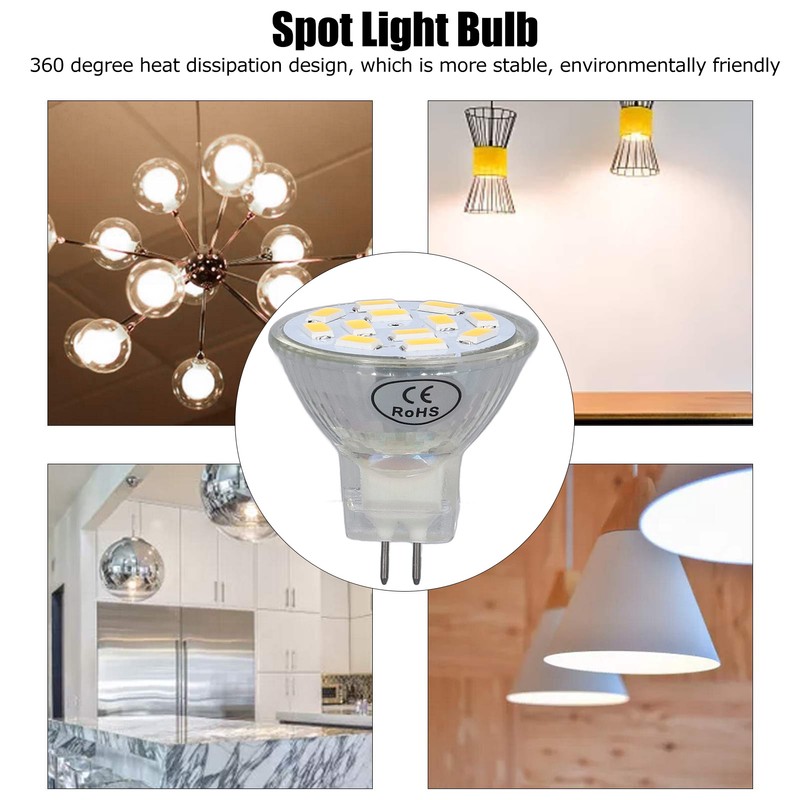 4PCS MR11 12LED Light Bulb 4W 400LM Double Pin Base