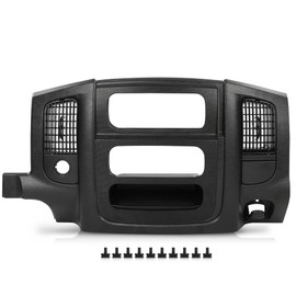 ANDPLAY Dash Center Radio Bezel Trim Panel Compatible with Dodge Ram 1500 2002-2005/Fit Dodge Ram 2500 3500 2003-2005 w/Storage Box Solid Black