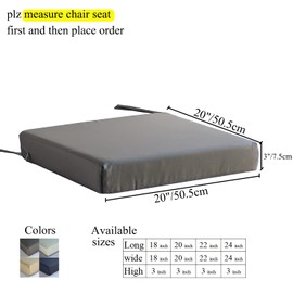 20x20 inch Patio Chair Cushions Non Slip Bottom Chair Pad with Ties waterproof Square Outdoor Seat Cushion Replacement for Garden Swing Furniture Set of 2, White