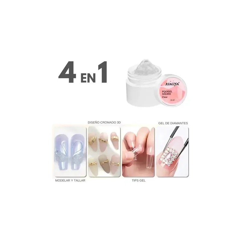 Poly Gel Solido Moldeable Para Diseño De Uñas Polygel 15ml