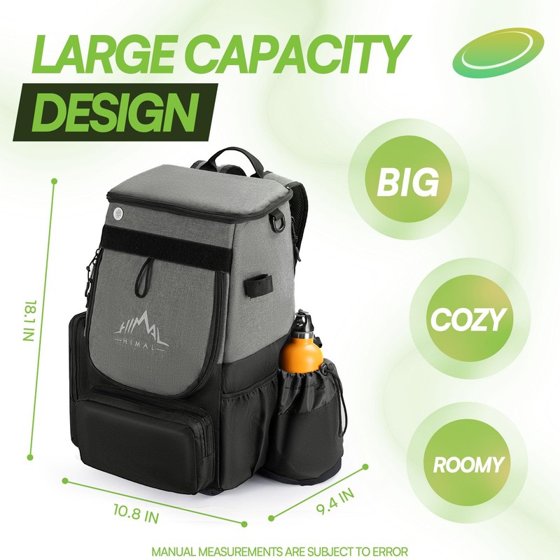 UNIHIMAL Disc Golf Bag, Heavy Duty 600D Polyester, Disc Golf