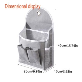 MITRIE 3 Pack Wall Hanging Storage Bags, Hanging Pocket Linen Cotton Wall Basket with 6pcs Sticking Hook, Over Door Hanging Closet Organizer Box Containers for Bedroom Bathroom Dormitory (3Pcs Grey)