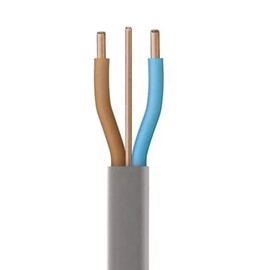 Twin and Earth Electric Cable 1.5mm / 2.5mm / 6mm 6242Y Flat Grey - Cut To Size (1 Metre, 10 mm Twin and Earth)