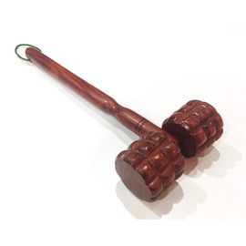 KingdomOfSmile Rough Roller Stick Back and Full Body Makha Wooden Massager Manual for Muscle Neck Foot Trigger Point Cellulite Thailand 12 x 4 Inches