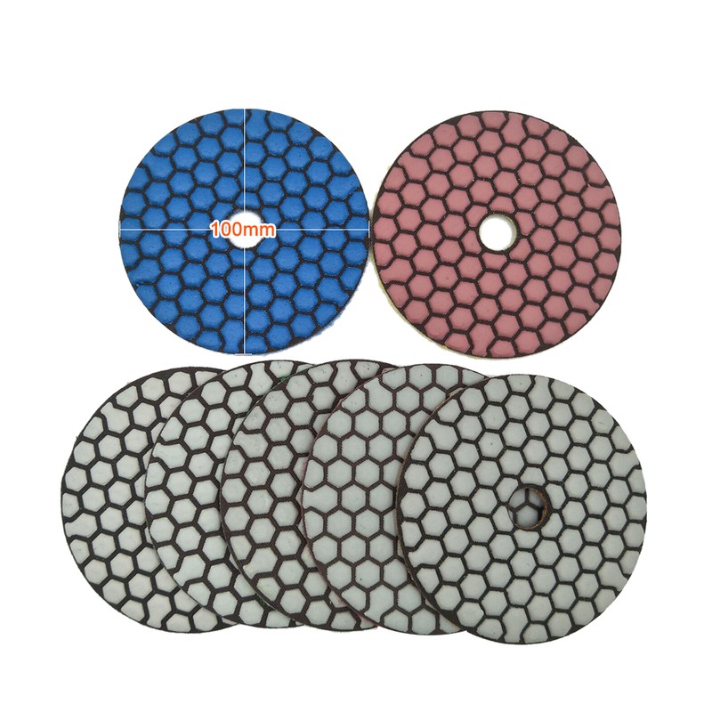 7PCS 4 Inch Set Wet Dry Diamond Polishing Pads For