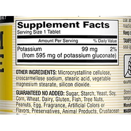 Mason Natural Potassium Gluconate 595 mg - 100 Tablets, Pack of 5