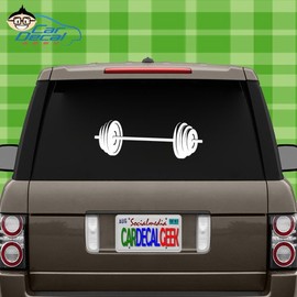 Barbell Weight Bodybuilding Vinyl Decal Sticker Bumper Cling for Car Truck Window Laptop Wall Cooler Tumbler | Die-Cut/No Background | Multi Sizes/Colors | by Car Decal Geek-Green, 20"