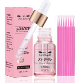 Lash Bonder for Eyelash Extensions Super Bonder Glue Accelerator with 10Pcs Cotton Swab Lash Extension Sealant Longer Retention Waterproof Oil-Proof Special Dropper Design for Dose Control(Rose,15ml)