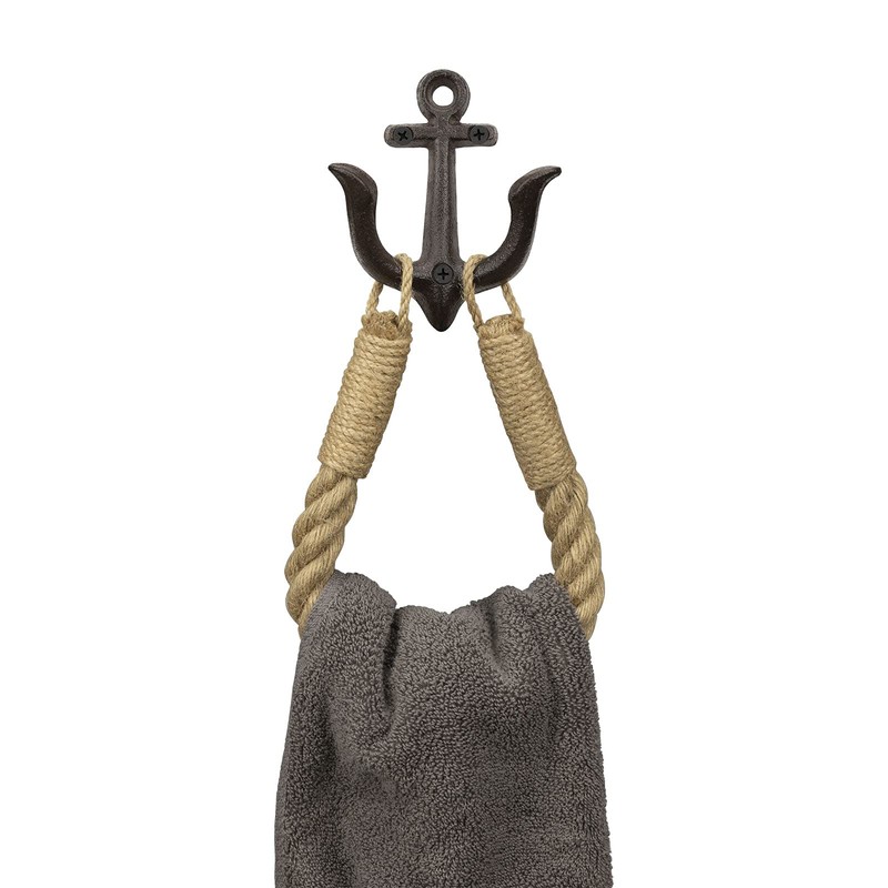 ROXLLGJC Nautical Rope Toilet Paper Holder Coastal Towel Holder with