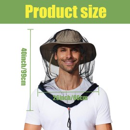 Head Midge Net Pack, Black Nylon Mosquito Head Net, Extra Large & Long, Extra Fine Holes, Suitable for Outdoor Hiking, Camping, Mountaineering, Fishing and Walking, Suitable for Unisex Hats