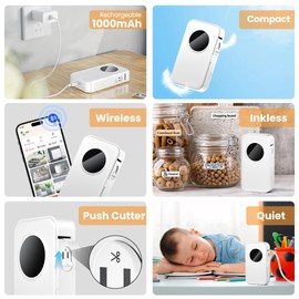 Phomemo D35 Label Maker Machine, Mini Label Machine Handheld Label Printer, Bluetooth Thermal Sticker Maker, Portable Inkless Label Makers White