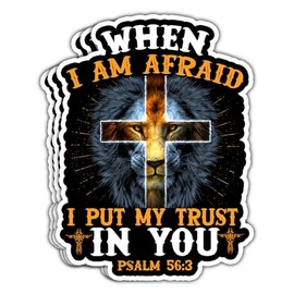 MAIANEY (3 Pcs) When I Am Afraid I Put My Trust in You Sticker Psalm 56:3 Christian Quote Stickers Bible Verse Stickers Religious Jesus Christian Gifts Decorations Laptop Bottle Window Car 3"x4"