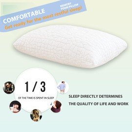 RGTIME Shredded Memory Foam Pillow, King (1-Pack), Adjustable Bed Pillow for Side Back Stomach Sleepers,Comfy Cooling Pillow for Sleeping with Washable Cover…