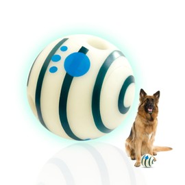 SIKARAAM Glowing Dog Ball, Squeaky Dog Toys Ball,Glow Giggle Ball in The Dark for Training Teeth Cleaning Herding Balls Indoor Outdoor Safe Dog Gifts for Most Dogs 5.5"