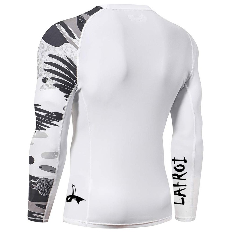 LAFROI CLYYB Men's Long-Sleeved UPF 50+ Compression Shirt Rash Guard,