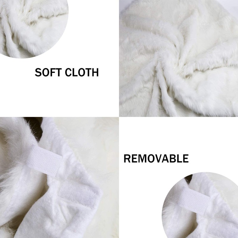 DERAYEE 92 cm Christmas Tree Blanket, White Christmas Tree Blanket,