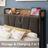 LIKIMIO Twin XL Bed Frames, Storage Headboard with Charging Station,
