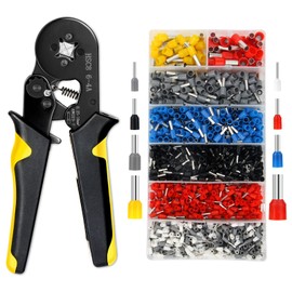 Crimping Pliers Wire End Ferrules Set, LOTUSWILD Wire End Ferrules Tool Kit 0.25-10 mm² Cable Lug Pliers Set 1250 Pieces Cable Lug Pliers Crimping Pliers Wire End Ferrules Pliers Ergonomic Handle