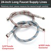 Midanya 24-Inch Long Faucet Water Supply Lines, Braided Stainless Steel