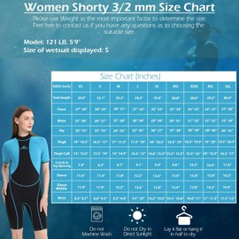 Jintaleco Shorty Wetsuits for Women, 3/2mm Neoprene Wetsuit with Short Sleeves for Swimming, Diving and Water Sports, Back Zip Wetsuits for Temperature 12℃ & Above