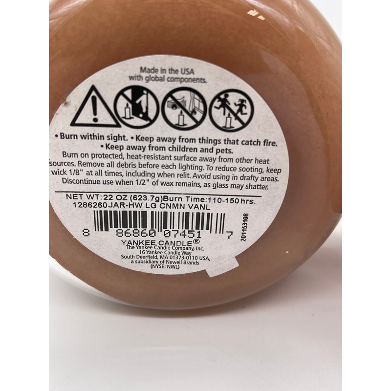 Yankee Candle CINNAMON VANILLA Large Jar 22 oz Candle Rare