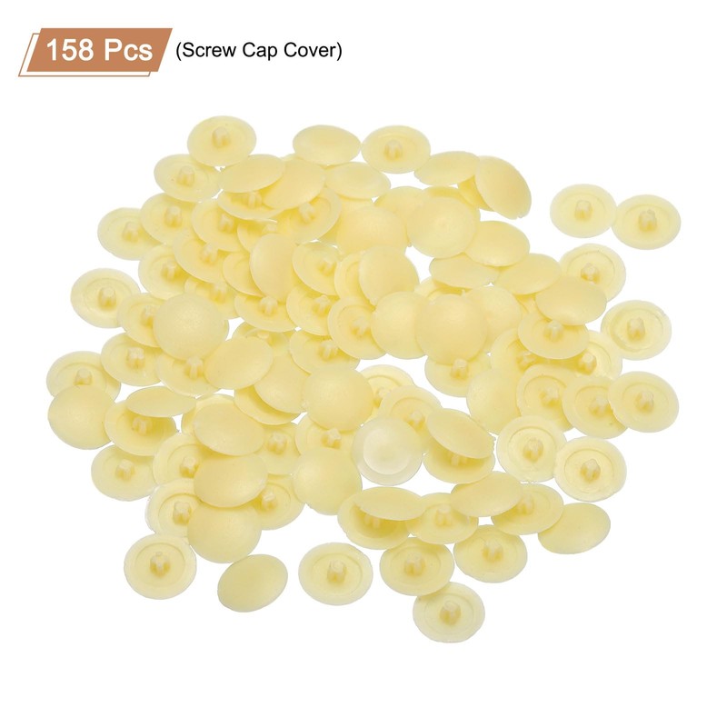 sourcing map Screw Caps, 158Pcs 12mm - Plastic Self-Tapping Screw