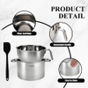 Double Boiler Pot Set with Silicone Spatula, 2000ML/2.1 QT Chocolate