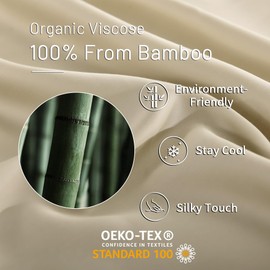 NEXHOME PRO Duvet Cover Set King - Lightweight Cooling Organic Viscose from Bamboo Duvet Cover for Hot Sleepers 68"x90" 2pcs Breathable Sand Color Bedding with Corner Ties,Zipper Closure,No Insert