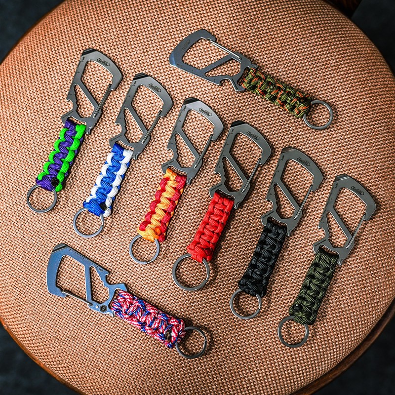 KeyUnity Carabiner Paracord KC00 Keychain Multifunctional 【Ruler・Bottle Opener・Screwdriver・Wrench】 Braided Stylish