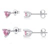 Small Silver Stud Earrings for Women, 2 Pairs Heart Cut