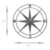 Zeckos Galvanized Zinc Finish Metal Indoor/Outdoor Nautical Compass Rose Wall
