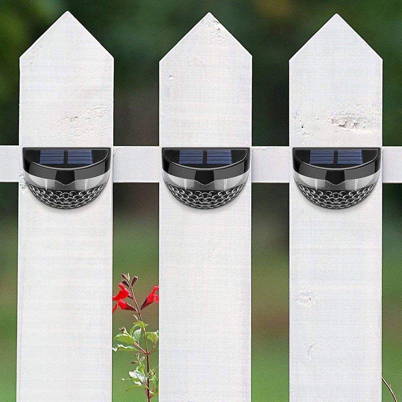 4Pcs Solar Fence Lights 6LED Garden Light Waterproof Decorative Lamps