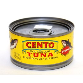 Cento - Italian Solid Light Tuna in Pure Olive Oil, (6) - 3 oz Cans