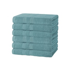 Vozbi Towels | Hand Towels 50 x 85 cm (6-Pack) | Highly Absorbent Ultra Soft 100% Cotton Hand Towels | Thick Hand Towels for Bathroom | Hotel & Spa Hand Towels | Bathroom Towels | (Kingfisher)