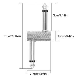 MEIRIYFA Guitar Pedal Patch Connector Z Type 6.35mm 1/4" Effect Pedal to Pedal Coupler, Male to Male Adapter Audio Converter Connector for Electric Guitars Pedalboard (Silver, 4Pcs)