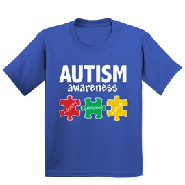 Autism Awareness Support Jigsaw Puzzle Youth T-Shirt, Royal (Multicolor), Youth XS