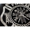 Firefighter Emblem Engraved Car Tag Diamond Etched on Black Aluminum