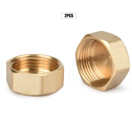 Brass Cap 3/4 Inch Female Thread, nutmanel Brass Blanking Plug IG, Pipe Cap End Cap Made of Brass for Pipe Connection