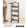 VASAGLE Slim Rolling Cart, 5-Tier Storage Cart, Narrow Carts with
