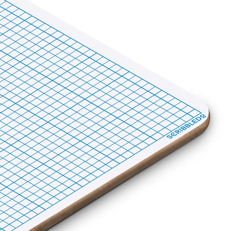 SCRIBBLEDO Dry Erase Graph Whiteboard 9" x 12" Double Sided