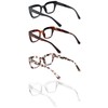 MMOWW 4 Pack Fashion Square Reading Glasses for Women Men