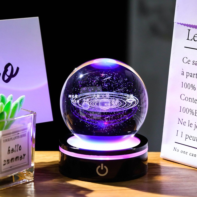 Kertari 3D Universe K9 Crystal Ball Solar System Model Birthday