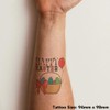 'Happy Easter' Temporary Tattoo - Water Resistant, Skin-Safe, Non-Toxic Transfer