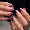 24 Pcs Glitter Almond Shaped Fake Nails - French Tip